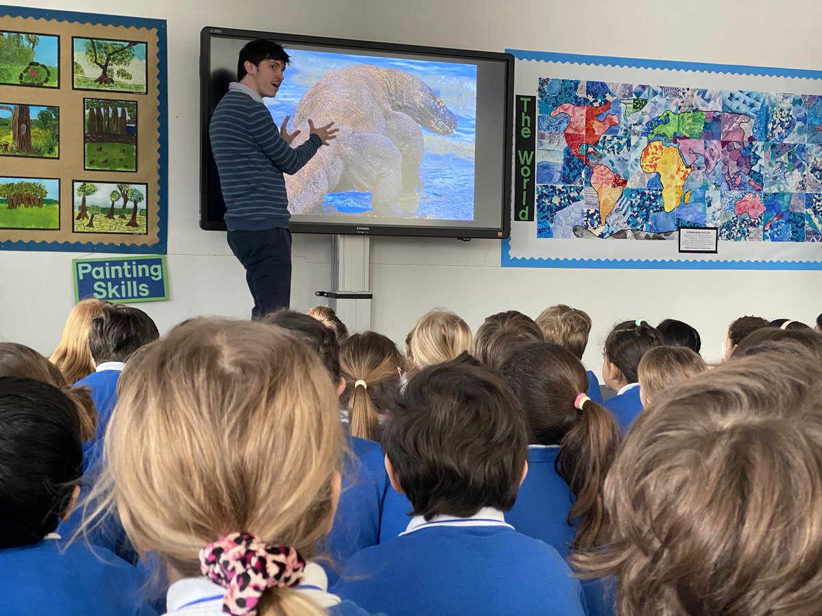 BSNJSV's tweet image. #JSVY2 had a special talk about the islands of Komodo from our Geography expert: Mr Pratt. They learnt about a unique creature to the island... the Komodo Dragon! What a great introduction to our new Geography unit.