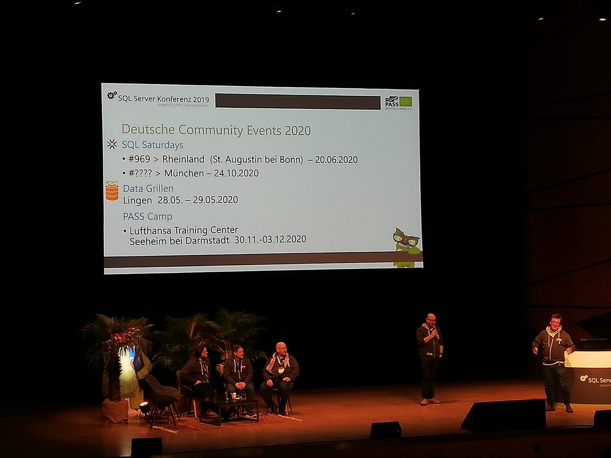 SQLPaparazzo's tweet photo. Other interesting events this year
#SQLKonferenz
#DataGrillen
#Passcamp https://t.co/oj6hRbe9gf
