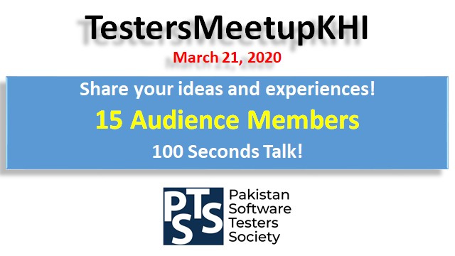 PakistanTesters's tweet image. #TestersMeetupKHI - March 21st 2020 

#PSTS @PakistanTesters