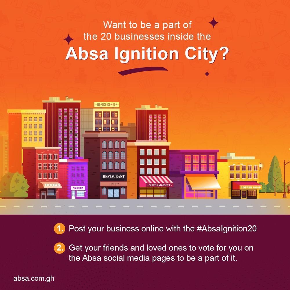 berlamundi's tweet photo. If @AbsaGhana weโre to support your business today, what exactly would you ask for? Send your answer with the #absaignition https://t.co/tabVYFzC6L