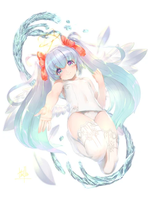 でじ天 #でじたん #スク水 #白すく #天使  