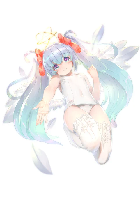 でじ天 #でじたん #スク水 #白すく #天使  