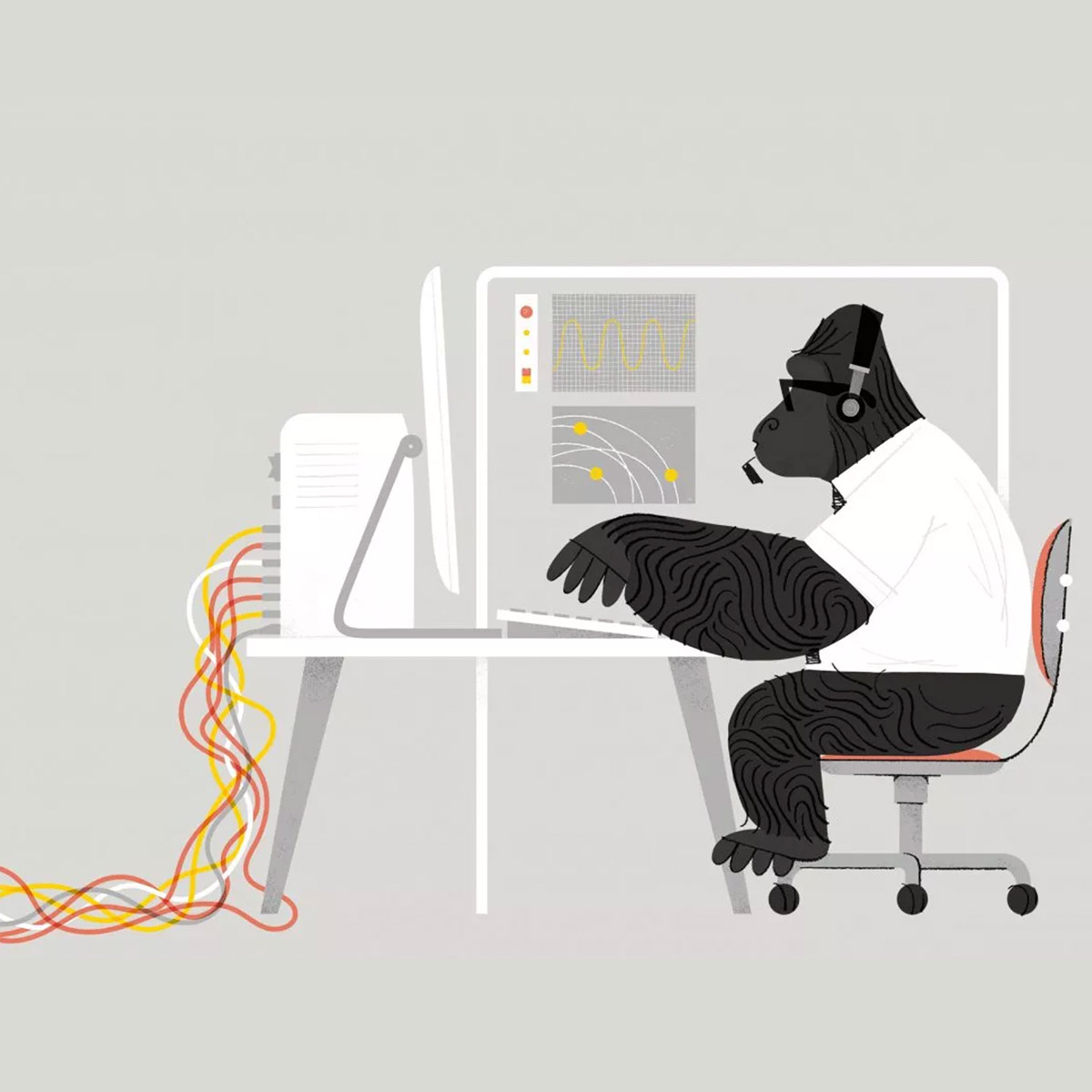 One of the many artworks <a href="/frootful/">Nick Radford</a> created for <a href="/gorilla_london/">Gorilla Gorilla!</a> website ! 
folioart.co.uk/illustrator/ni…