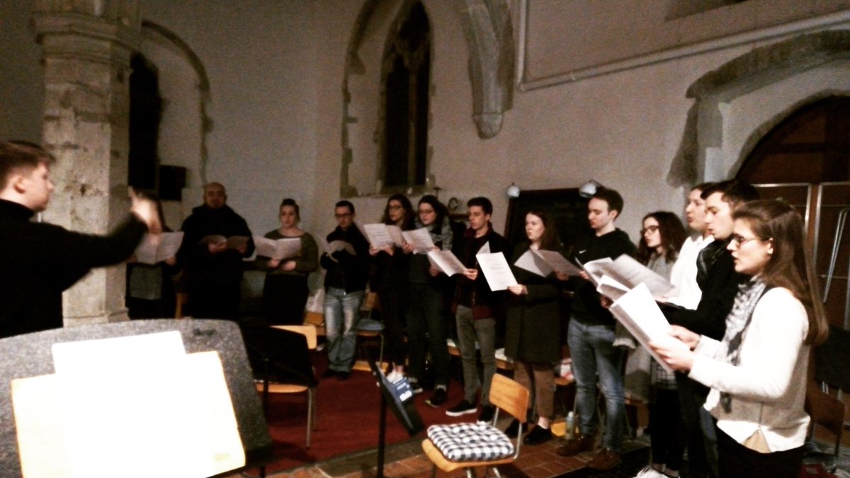 UKC_ChChoir's tweet photo. Excellent rehearsal last night at All Saints Church, Graveney for Friday night's concert - looking forward to bringing this ancient venue to life with music in just over forty-eight hours!  #choral #Faversham #music https://t.co/POjKlGaxKa