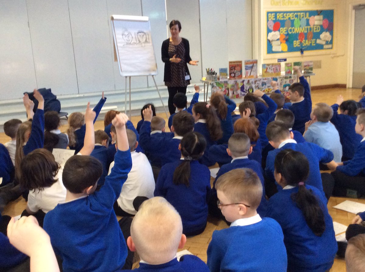 FellDykePrimary's tweet photo. Orange class had a great time yesterday watching and joining in with Liz Million's illustrations #worldbookdayweek https://t.co/qFTH0arP3L