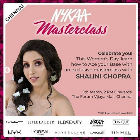 StylishByNature's tweet photo. Yay #Chennai 💕 It's happening 💖
#Makeup #Masterclass with 
@MyNykaa

Date - 5th March at Forum Vijaya, Chennai
✨
Super excited for this💖 Looking forward to loads of hugs, selfies and goodies 💕
✨
Register FREE now- https://t.co/rF83HP2JAv
#Mynykaa #Nykaa 
#ChennaiSuperKings https://t.co/29fI38uDth