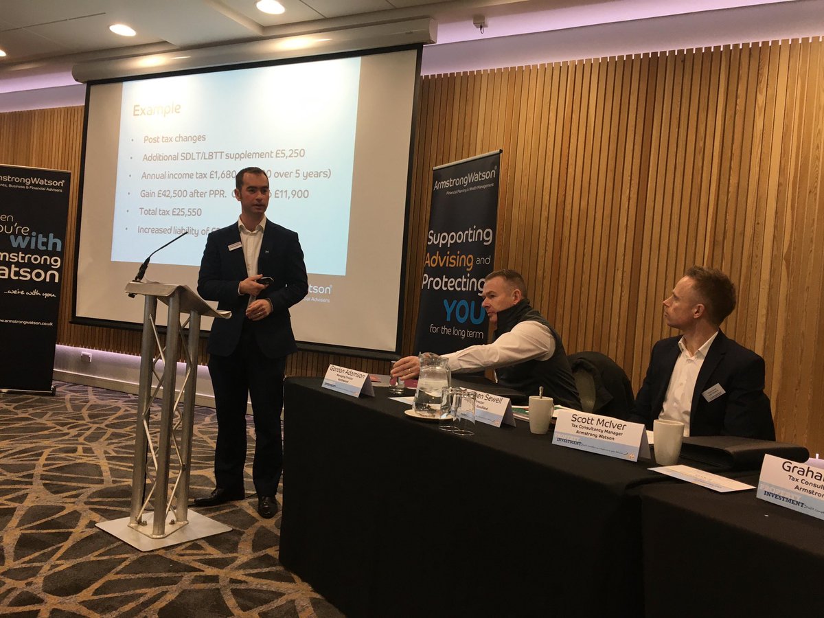 ArmstrongWatson's tweet photo. Scott McIver highlights the upcoming tax changes coming into force, including #incometax, #CGT and SDLT/LBTT, that may impact your future #investments in property https://t.co/xoaYiSHvlh