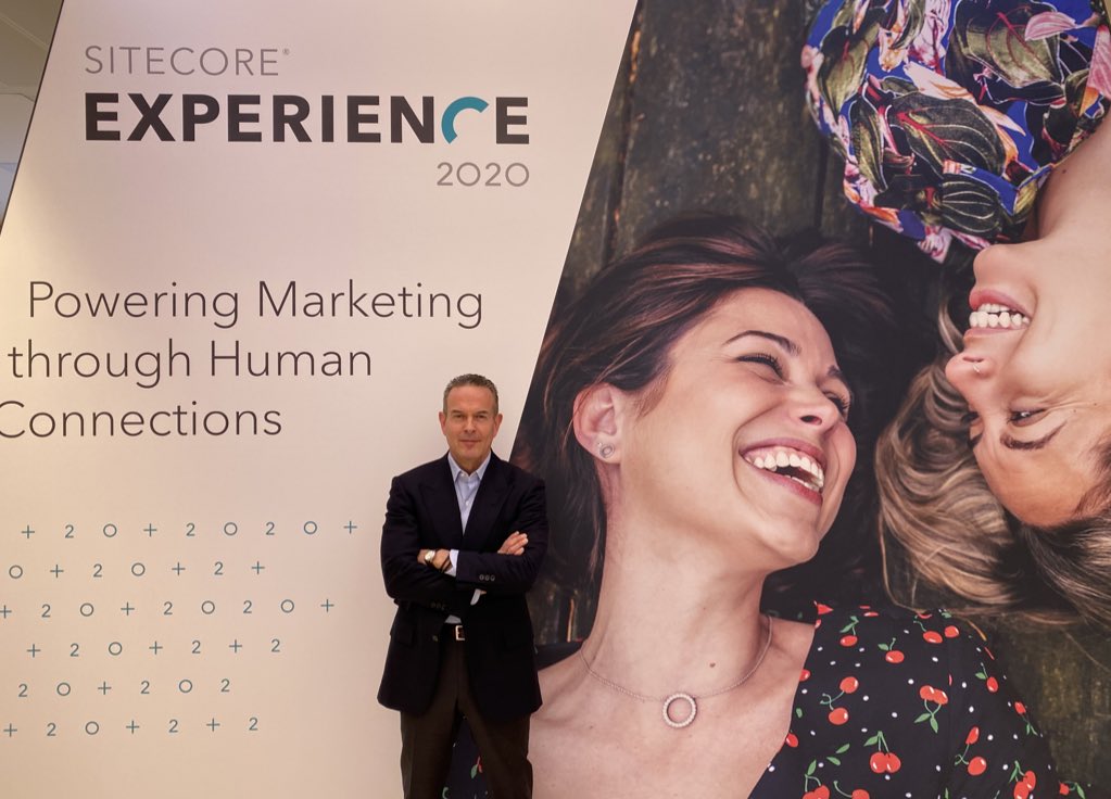Mark_D_Frost's tweet photo. It’s a great day to be back in London! @Sitecore Experience 2020 is about to kick off, with @paige_oneill, @stevecla, &amp; @rskin11 showcasing how #content, #empathy, #AI, &amp; #storytelling combine to power marketing through human connections. #SitecoreExp https://t.co/zn1wEAb2Ks