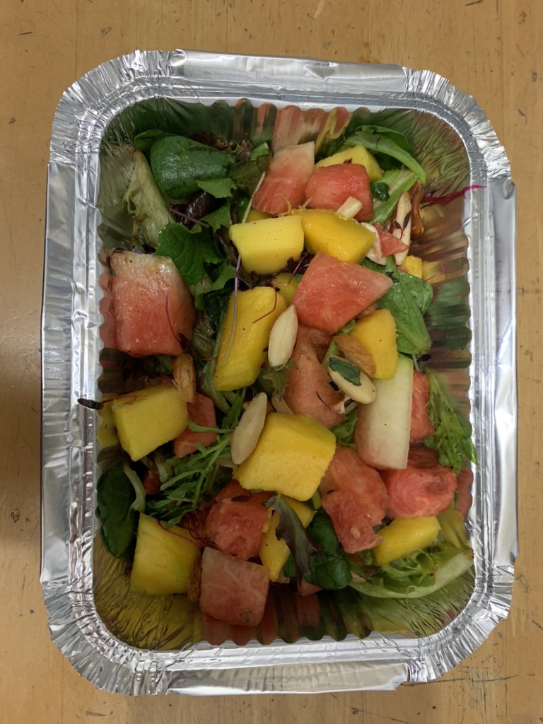 russianrasha's tweet photo. @hanakaanaa  thankyou for this exotic, colorful and tasty lunch. 🤤 Watermelon salad with spinach. https://t.co/LWB5jHBdFN