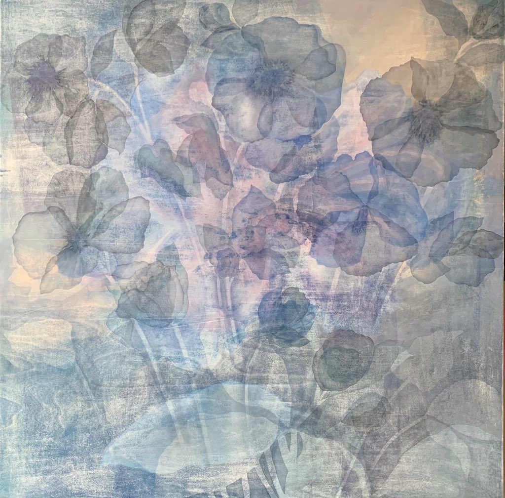 Painting finally finished but still to be titled! #oilonwood #painting #oil #nature #flowerpainting #layeredpainting #newwork #contemporarypainting #hermionecarline