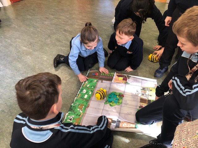 stolafsns's tweet image. 6th class took time out of their busy day to help 1st class to learn to code the Bee-bots to navigate maps and complete challenges. #cenfadhb @CenFadhb