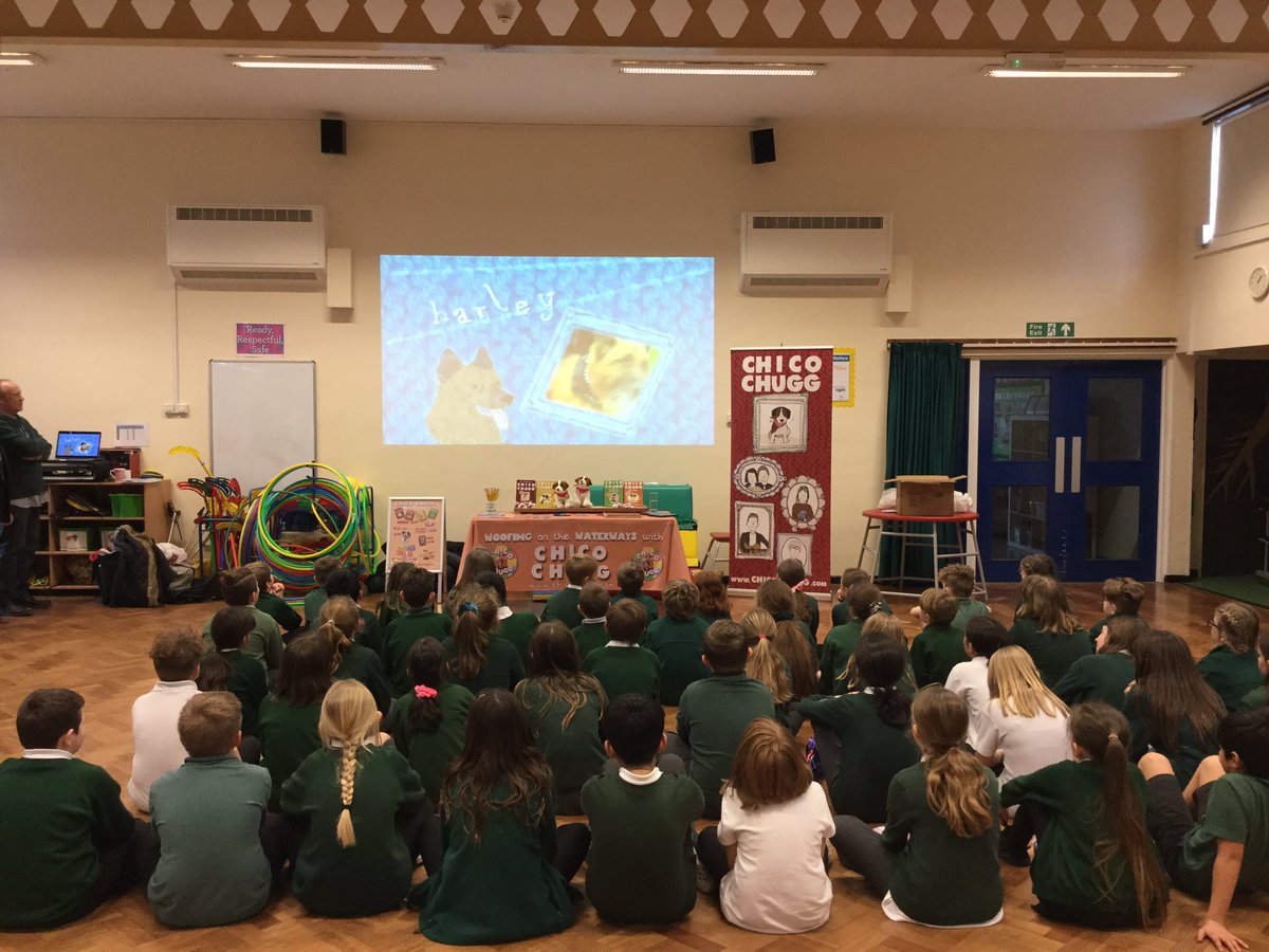 TickfordPark's tweet photo. Year 5 were lucky enough to have a visit from the author Janet Roberts and Mike Roberts. They told us about becoming an author and how their production team puts together episodes of Chico Chugg. We even had a go at voice overs! #TP4reading #TPemerald #TPmoonstone @ChicoChugg https://t.co/CtN5HTWIBV