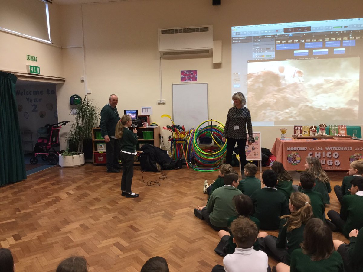 TickfordPark's tweet photo. Year 5 were lucky enough to have a visit from the author Janet Roberts and Mike Roberts. They told us about becoming an author and how their production team puts together episodes of Chico Chugg. We even had a go at voice overs! #TP4reading #TPemerald #TPmoonstone @ChicoChugg https://t.co/CtN5HTWIBV