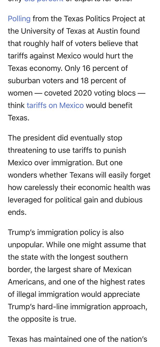 Another  is this TX primary is occurring against a backdrop of Trump being relatively unpopular not just with Ds but also Rs, who in TX were mostly backing Jeb or Cruz in ‘16. The TX GOP isn’t above letting TX and nationwide Ds take out their trash.  https://www.washingtonpost.com/opinions/2019/12/31/trump-is-unpopular-texas-state-wont-sit-quietly/