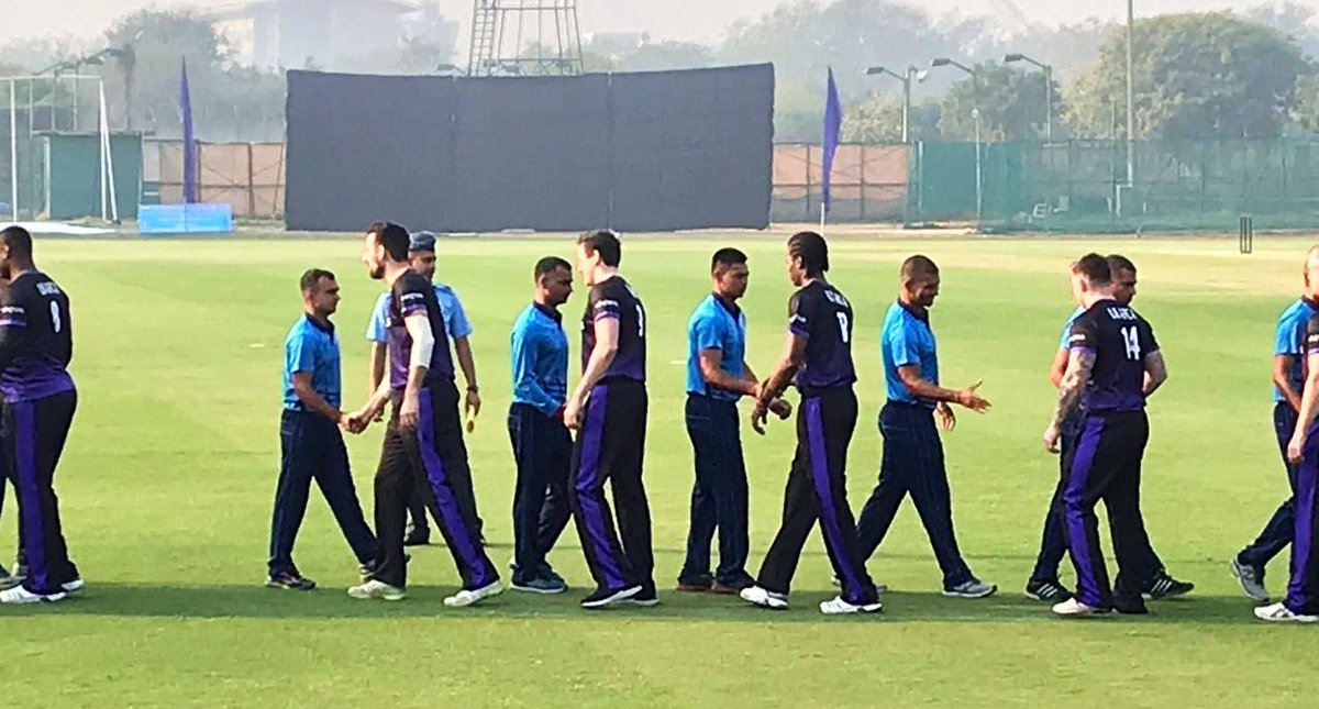 Splendid first <a href="/UKAFCricket/">InterServicesT20</a> T20 match versus <a href="/IAF_MCC/">Indian Air Force</a> at Palam Air Base. IAF took the honours in the last over.
Great wicket, excellent music from the IAF band and some good performances on the pitch. Played in the true spirit of the game.
<a href="/UKDefenceIndia/">UK Defence in India🇬🇧🇮🇳</a> <a href="/ThalesUK/">Thales UK</a> <a href="/NexthinkNews/">Nexthink</a>
