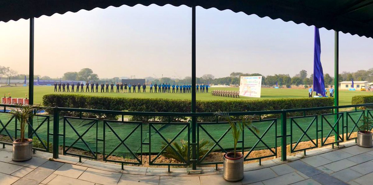PeterSquires14's tweet photo. Splendid first @UKAFCricket T20 match versus @IAF_MCC at Palam Air Base. IAF took the honours in the last over.
Great wicket, excellent music from the IAF band and some good performances on the pitch. Played in the true spirit of the game.
@UKDefenceIndia @ThalesUK @NexthinkNews https://t.co/X2zwFIl1Ev