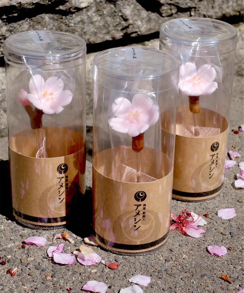 かわいい！！ちょこざい飴！ちょこっと春を感じられる、ちょこざい飴(さくら)販売中！