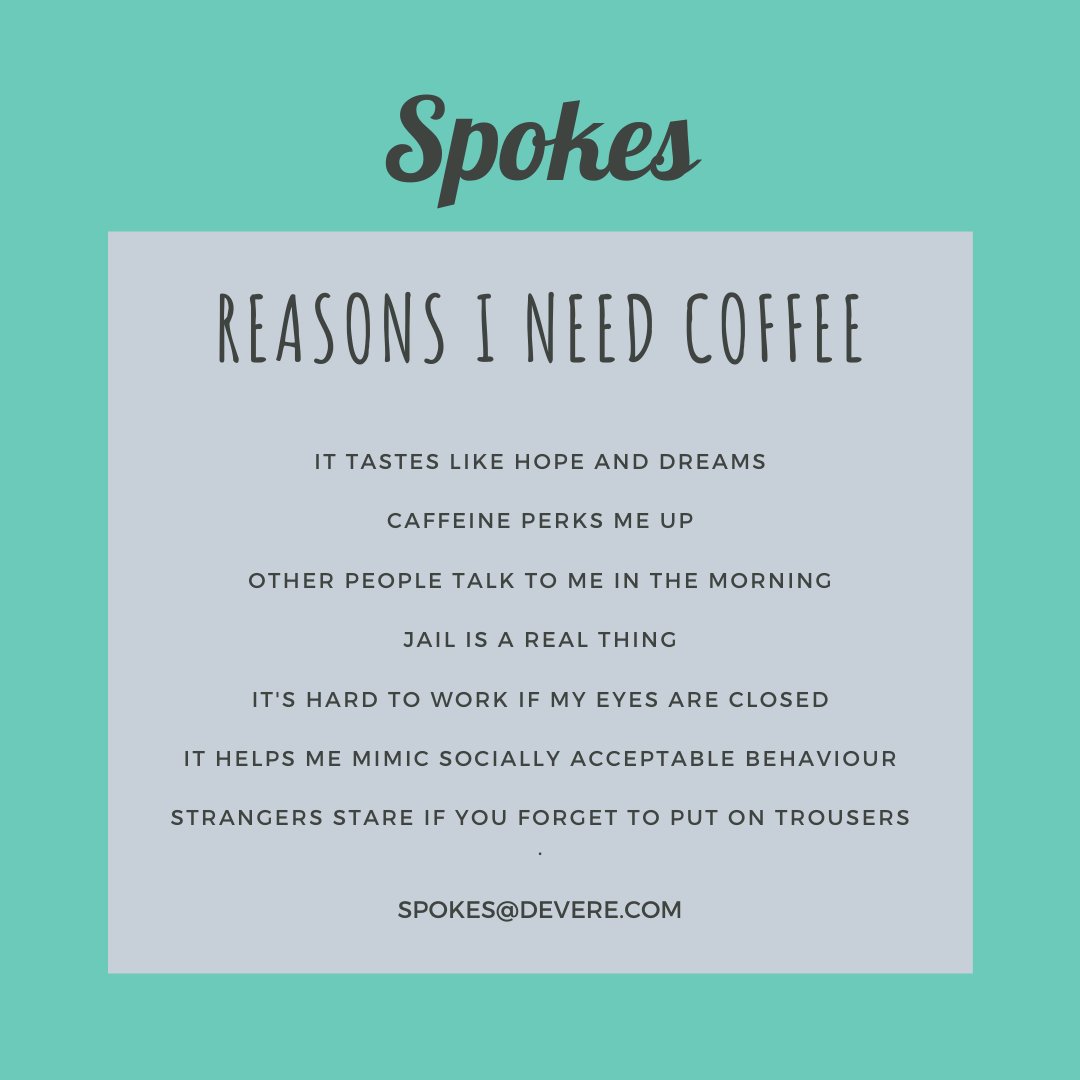 Need we say more?
#HumpDayThoughts #LoveNotts #Coffee #SpokesNotts