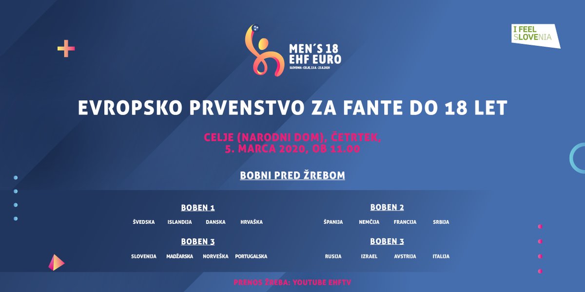 rzs_si's tweet photo. Jutri bodo znane skupine letošnjega EP za fante do 18 let. Prenos: Youtube kanal ehfTV!📺🤾‍♂️

@SvenskHandboll @HSI_Iceland @dhf_haandbold @HRStwitt @RFEBalonmano @DHB_Teams @ffhandball @rssrbije @MKSZhandball @NORhandball @AndebolPortugal @rushandball @HandballAustria 
@FIGHPress https://t.co/cyIv29HtsM