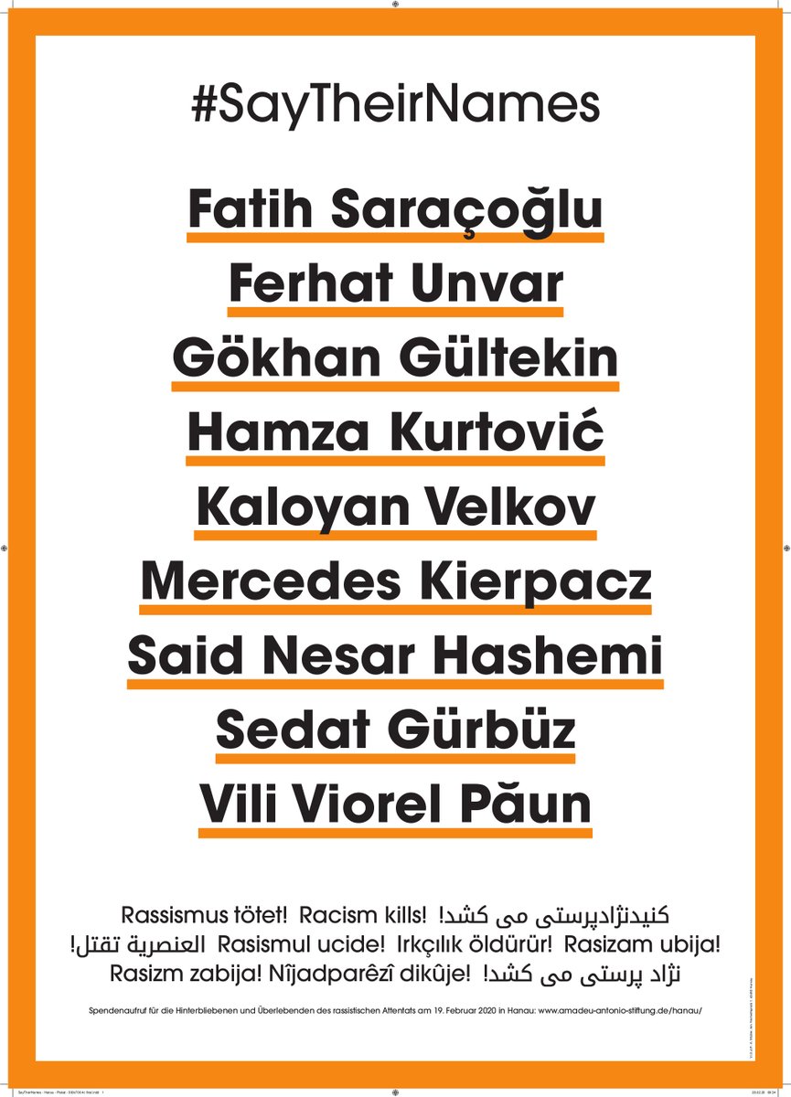 DGBHeTh's tweet photo. Heute: #Schweigeminute | 12 Uhr | Zum Gedenken an die Opfer des rassistischen Anschlages in Hanau am #19Feb20
https://t.co/RSoWpO8wKH #Hanau #stopracism #saytheirnames https://t.co/UXNCmePvaU