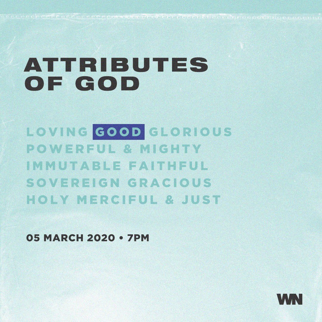 “No one is good—except God alone.” - Luke 18:19

GOD IS GOOD—it’s not just what He does; It’s who He is—and who He is never changes. 

Let us celebrate God’s goodness tomorrow (March 5), 7PM at Victory Bulacan Complex. Invite your Victory group, family and friends.

#WN