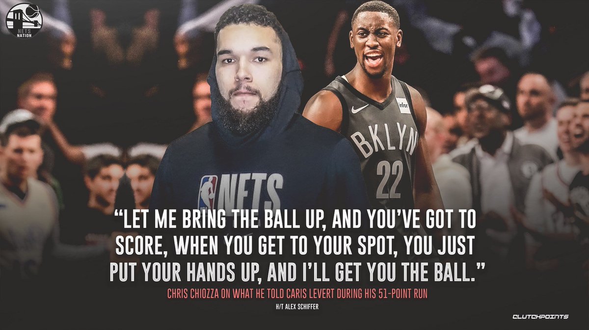 NetsNationCP's tweet photo. Chris Chiozza just trusted in Caris LeVert 🙌

#Nets #NBA #NBATwitter https://t.co/7N9K7JZktG