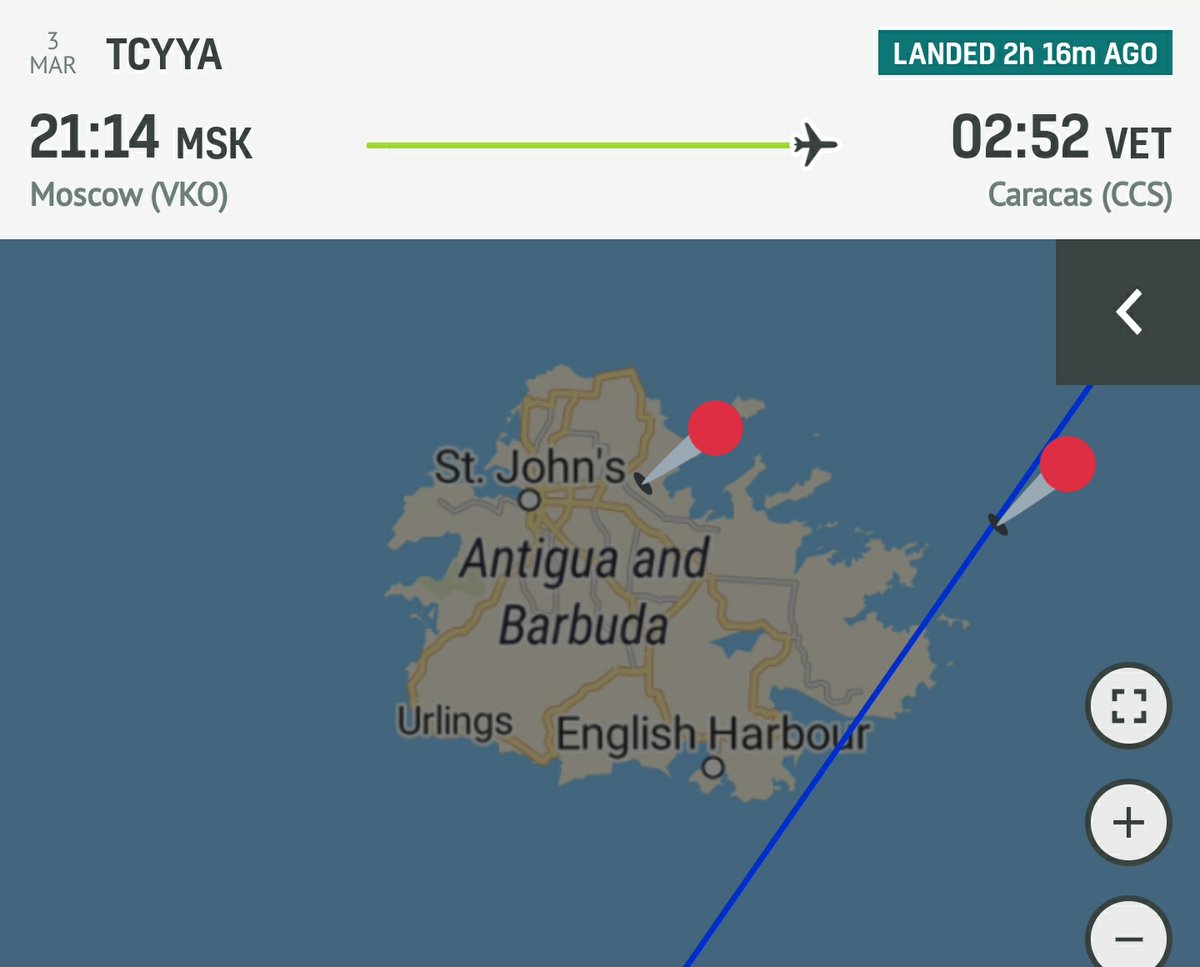 Arr3ch0's tweet photo. #TCYYA arribó en Maiquetía #Venezuela procedente de Vnukovo Moscow. A pesar de publicar ruta a St John's, Antigua, su destino final fue #Venezuela https://t.co/MKxXsPOvLK