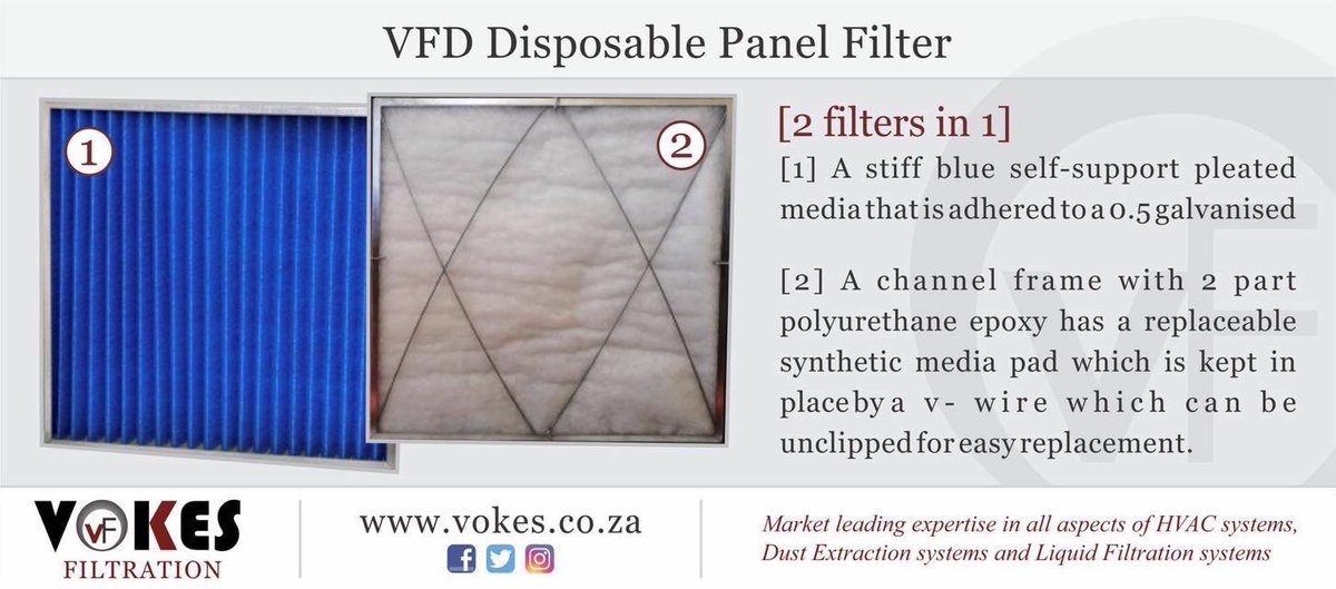 VokesFiltration's tweet photo. VFD Disposable Panel filters | dual stage filter
#vokesfiltration #vokes #filtration #PanelFilters #VFDfilters #TaigeisDigital
collby@vokes.co.za | https://t.co/H0HnKhqnB6 https://t.co/PM3FqLSqn6