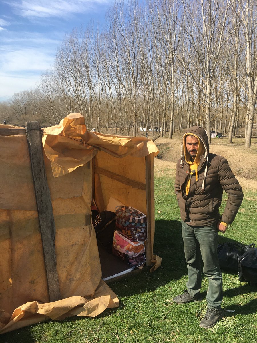 A glimpse of humanity, for a change, on the Turkish border with Greece. A local rice farmer saw Mahmoud and his family, including two toddlers, refugees from Idlib, sleeping on the damp ground without a roof over their heads. So he build them this tent.