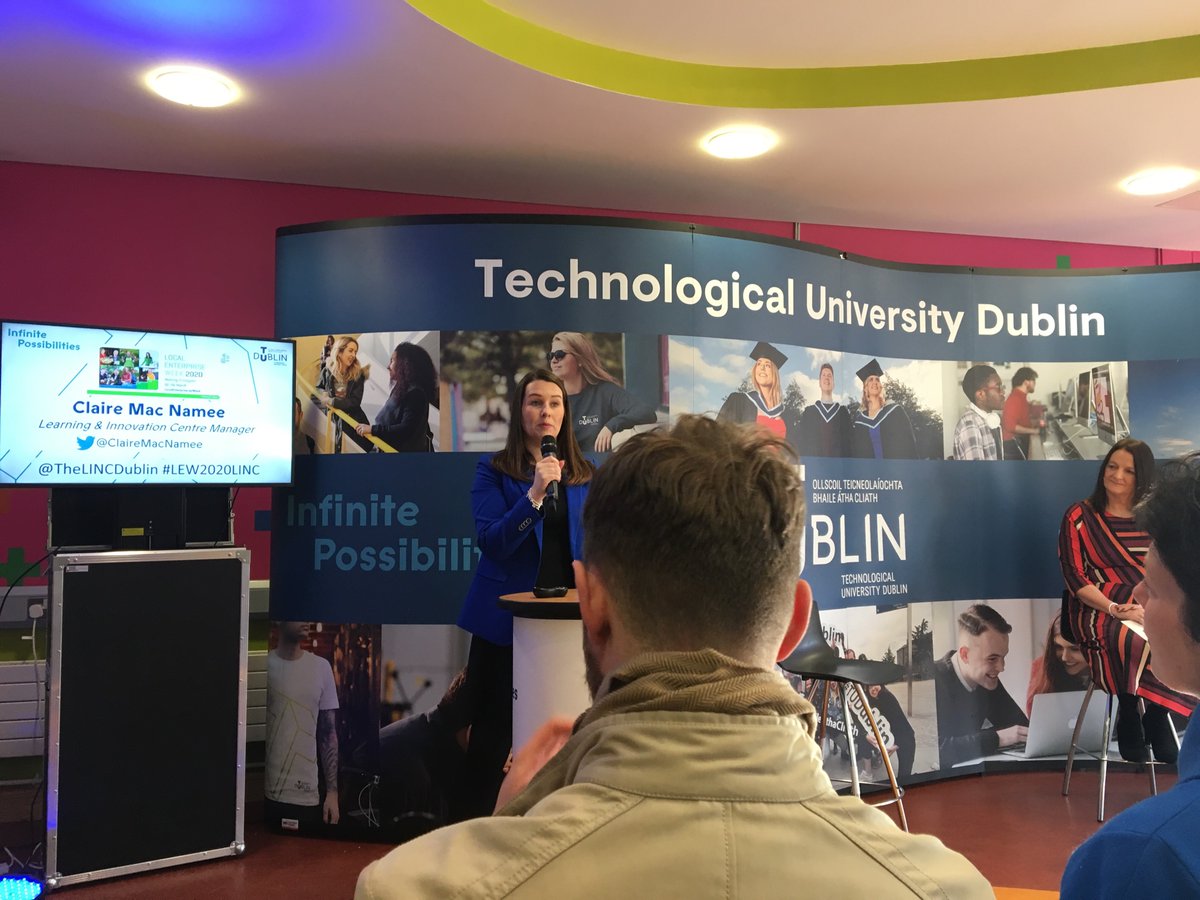 Busy morning in <a href="/TUDublin_BN/">TU Dublin Blanchardstown</a> for Local Enterprise Week 2020 #LEW2020LINC

Kicking things off before the agency, investor and entrepreneur panels begin is <a href="/ClaireMacNamee/">Claire Mac Namee</a>, Learning &amp; Innovation Centre Manager at <a href="/theLINCDublin/">KitsPatch</a> 💡