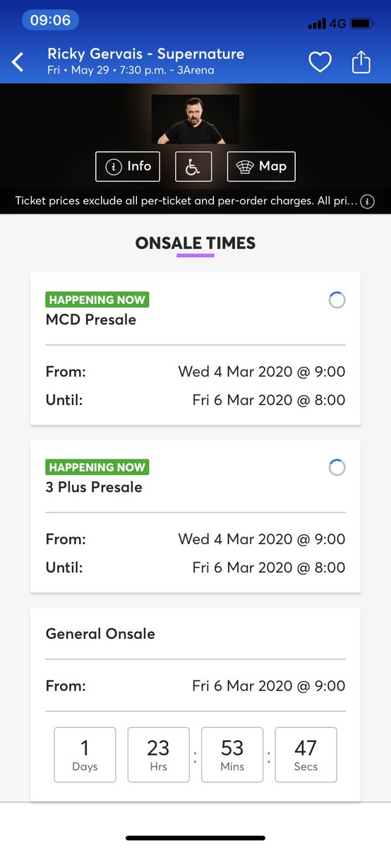 com_kelkel's tweet photo. @TicketmasterIre is the presale for Ricky Gervais already sold out? I can’t get anywhere on your website or app?? https://t.co/iP6j9aOLdy