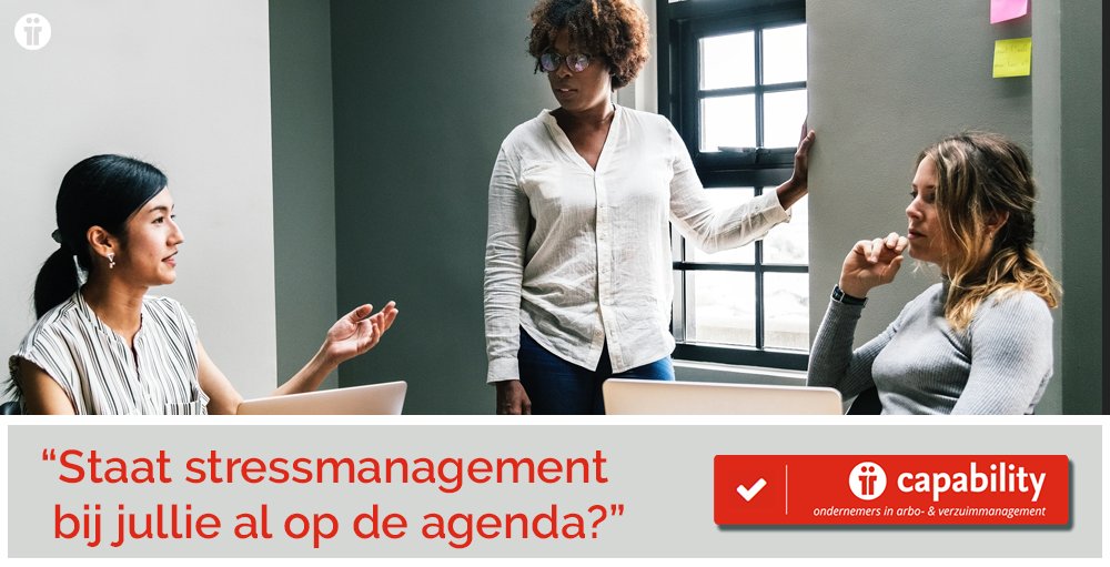 CAPABILITY_NL's tweet photo. Mensen kampen met stress. Het is verstandig om het begrip stressmanagement binnen je bedrijf serieus te nemen. Dit levert je effectiever en duurzaam inzetbaar personeel op. Lagere verzuimkosten, betere productiviteit en minder kans op een burn-out: https://t.co/r0QIHdGlfY https://t.co/97clz3YcRu