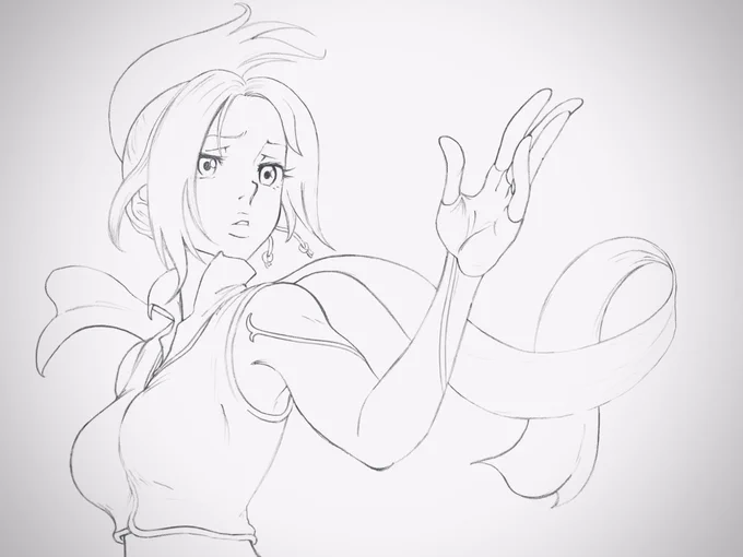 久しぶりに人ならざる者を描く。この先は見えない霧だけど… 