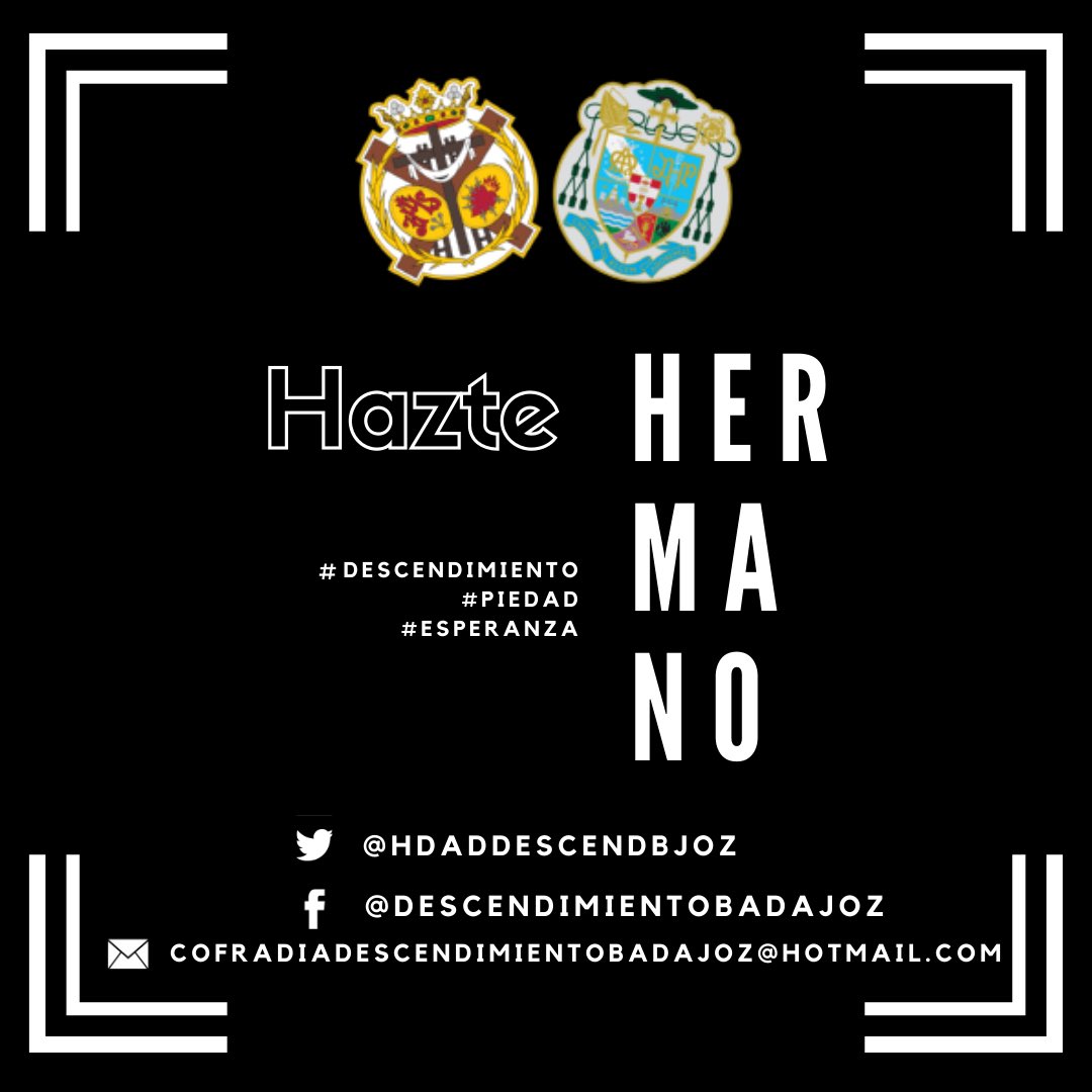 HAZTE HERMANO | Si deseas ser cofrade de nuestra Hermandad y no sabes cómo hacerlo, puedes contactar a través de nuestros medios habituales #facebook #twitter #mail 
#descendimiento #piedad #esperanza