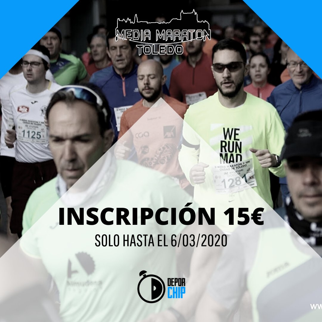 ⚠️ Últimos días de nuestra rebaja de precios ⚠️
 
👉 Solo hasta el próximo 6 de marzo a las 23:59h, podrás inscribirte a la III Media Maratón y 10k de Toledo a este precio especial!
 
¡Aprovecha esta oportunidad!