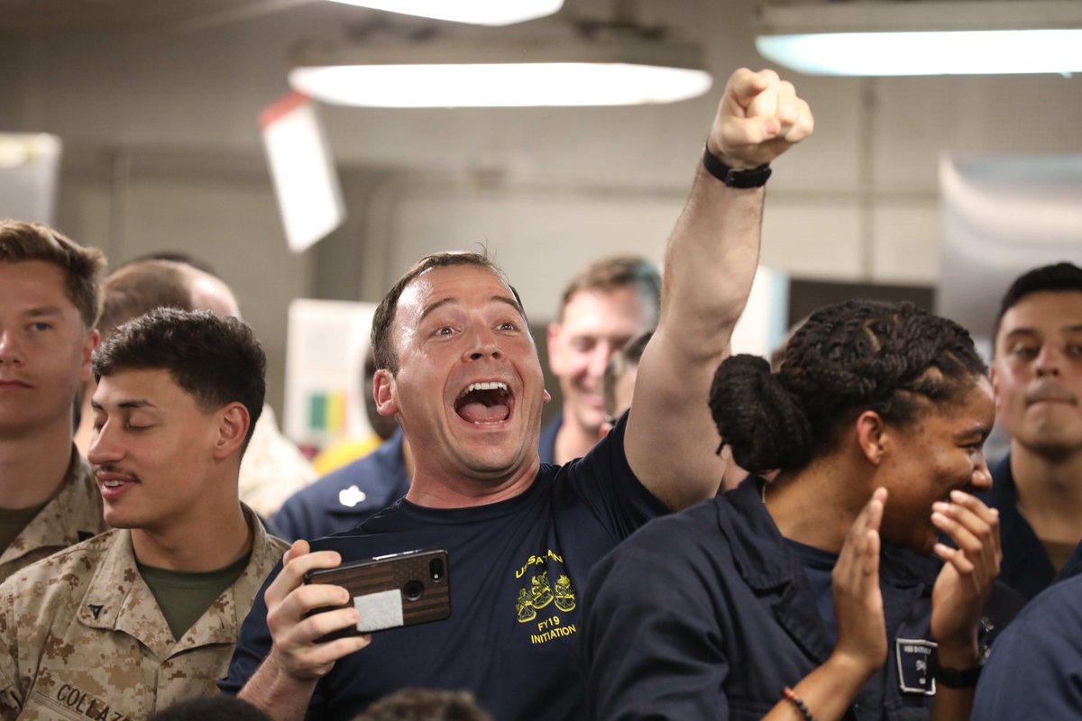 LHD5's tweet photo. #USSBataan's CPO Mess hosted an ice cream social, while #CSADD hosted a talent show with special guests CO Capt. Gregory Leland, XO Capt. Bryan Carmichael, and CMC Ryan Lamkin, who announced the names of the Sailors who were meritoriously advanced. #WednesdayMotivation https://t.co/CQXDmuRrDp