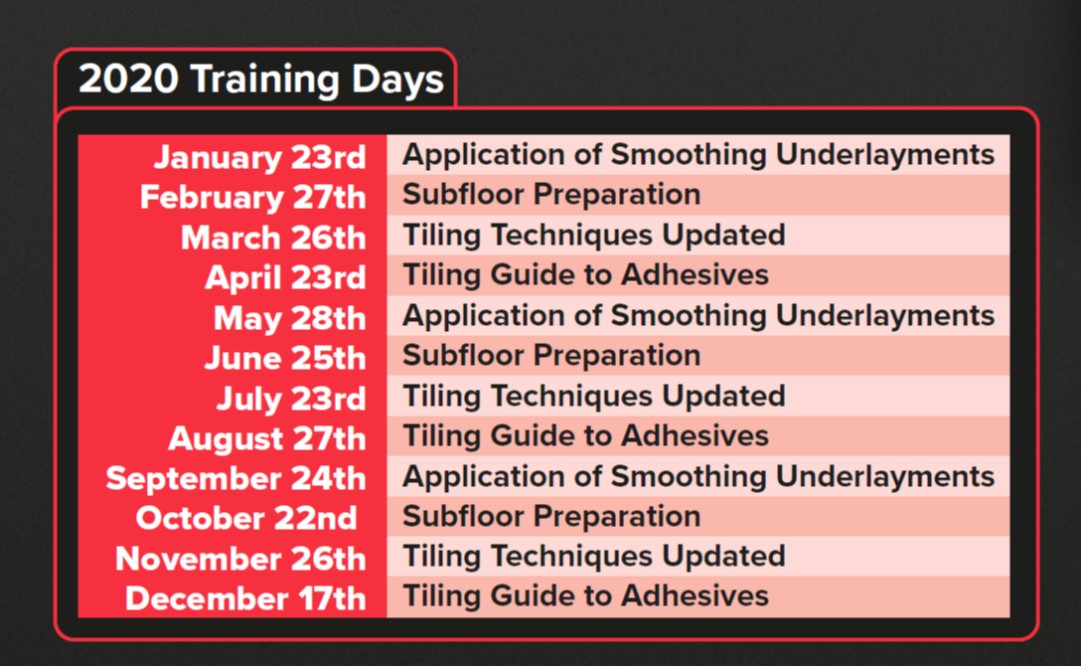 Instarmac_Tech's tweet image. Learn a new skill or brush up on the latest #tilingtechniques by attending one of our FREE Academy Training Days. For more details go to ow.ly/p0Sg30qjh3Y
