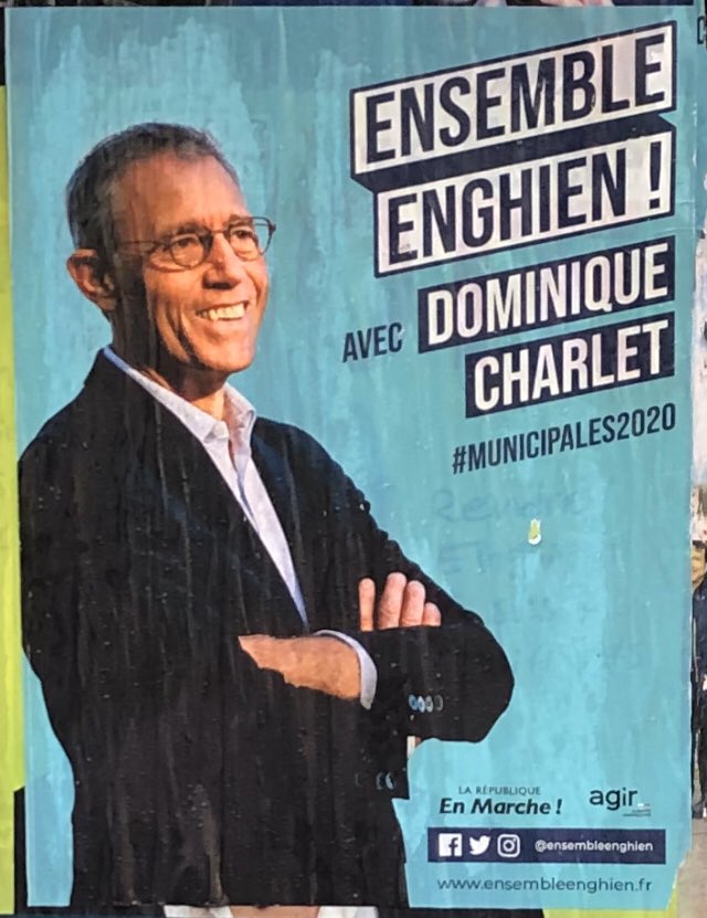 sophiemaley's tweet photo. Malgré l’investiture, quand porter l’étiquette #LaREM est difficile à assumer, une seule solution, couper ses affiches... #Municipales2020 #enghienlesbains @StanGuerini @50anssansrolex @JeanJacques92 https://t.co/1fhSPs9hgx