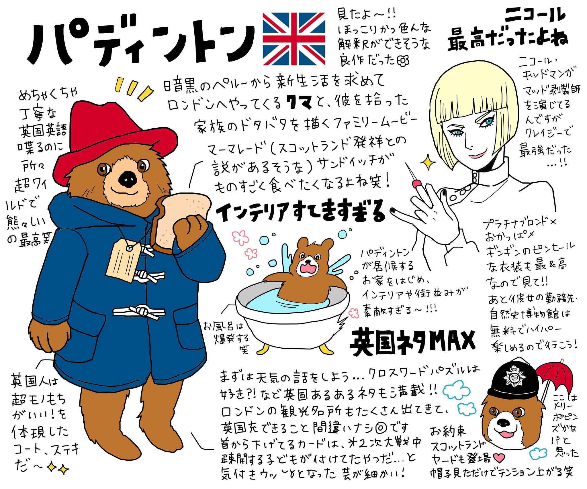 竹内絢香 イラスト本発売中 イギリスが舞台の映画メモまとめです パディントン マイ ブックショップ プーと大人になった僕 イエスタデイ T Co 2basqeukpq Twitter