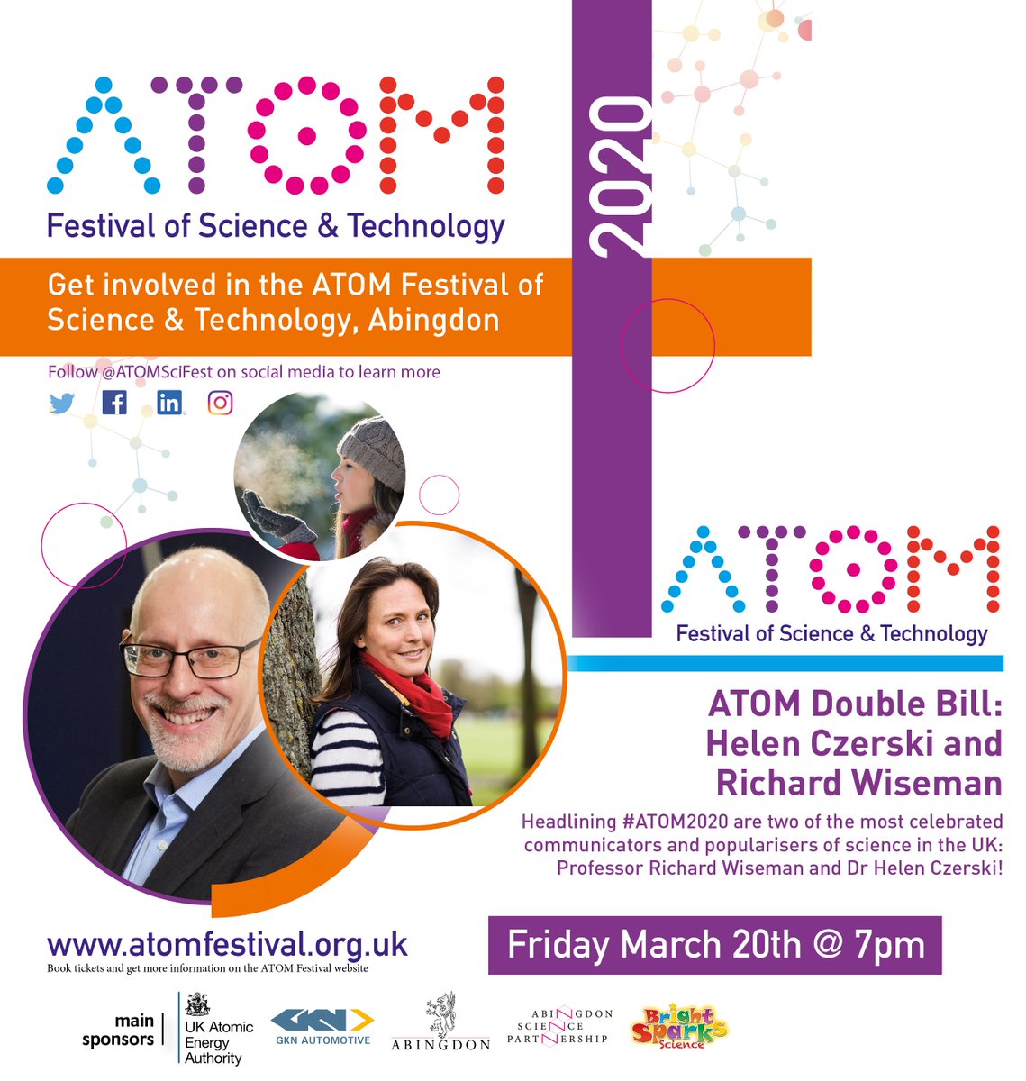 #ATOM2020 has science and technology talks, comedy, films, free science and inspiration from March 14-22 - and we want *you* to take part. Discover how to get involved at the heart of science right here in #Abingdon, right now: atomfestival.org.uk