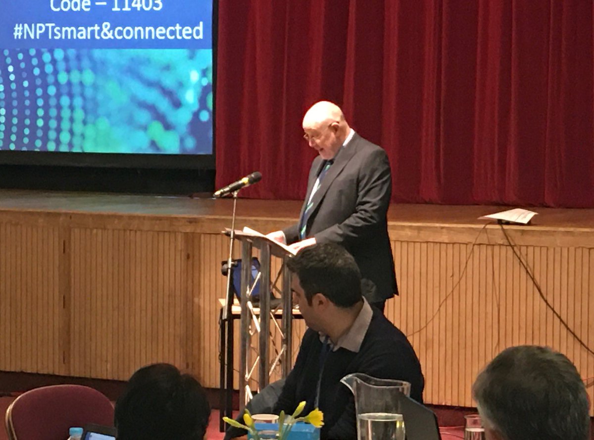 NPTCouncil's tweet photo. @NPTCouncil Leader Rob Jones talks about the commitments the council has made – to ensure we use technology intelligently to meet the needs of communities in new and innovative ways #NPTsmart&connected https://t.co/nsV7VnCFGU