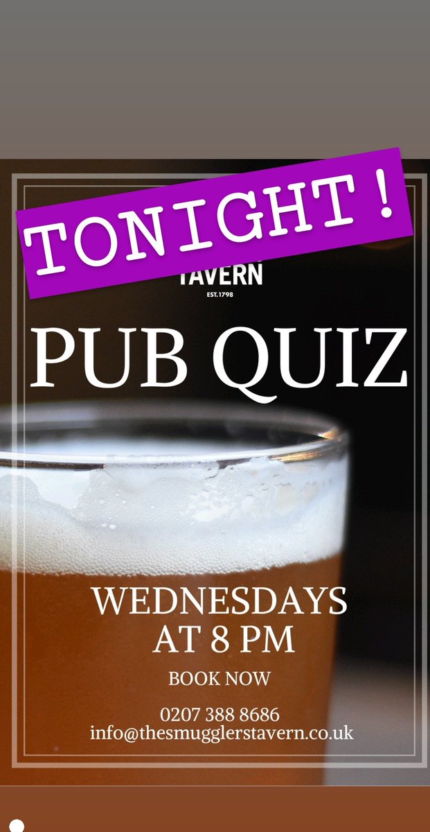 #quiznight #tonihgt here at the Smugglers Tavern. Give us a call to book. Quiz kicks off at 8pm
#pub #pubquiz #quiz #london