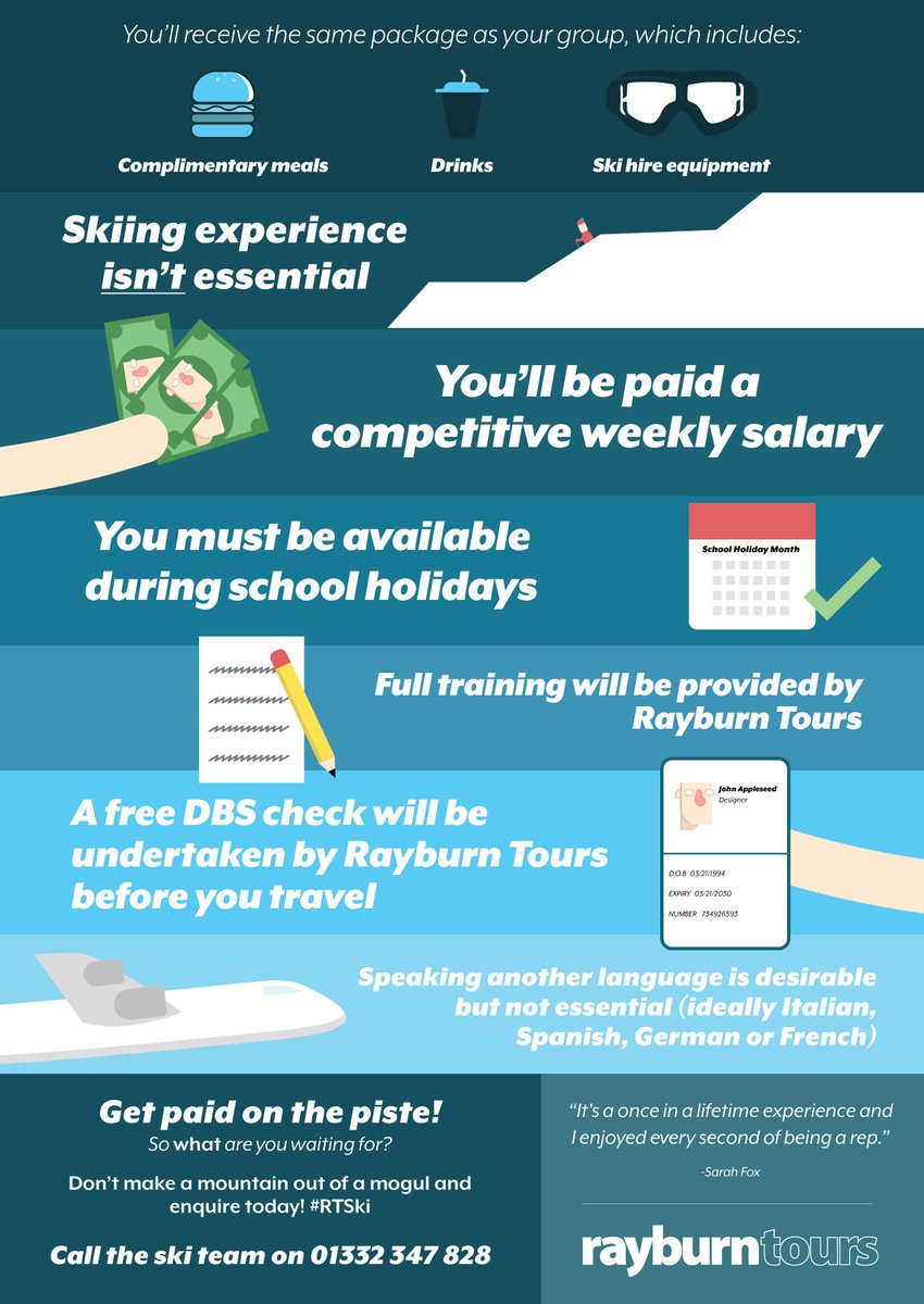 RayburnSki's tweet photo. Ever thought of becoming a ski rep? Here's why you should #RepWithRayburn ⛷️⬇️
.
.
https://t.co/81pTxJNCSV
#SkiRep #Rep #Skiing #EasterSki #SchoolSkiTrips #teachers #PartyLeaders https://t.co/vsz3sFaHpd