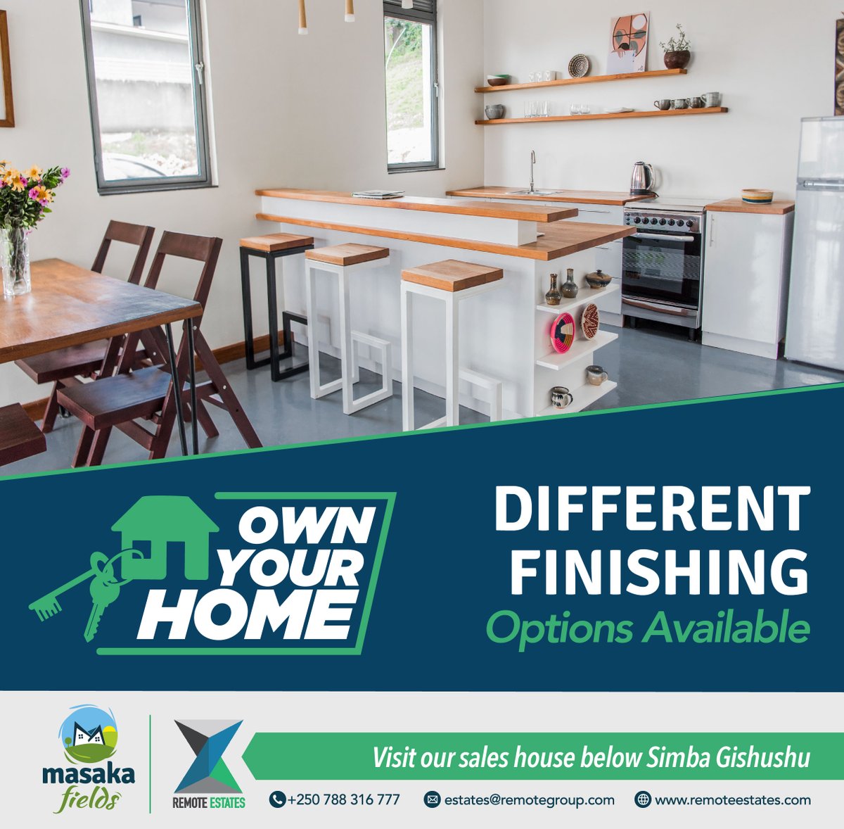 remoteestates's tweet photo. Aside from their modern elegant designs our apartments at Masaka Fields provide clients with a variety of interior design options including Open or Closed Kitchens and a luxury finish package with high-quality imported tiles! #weareremote #remoteestates #giraicumbi2020 https://t.co/YZys3v44MD