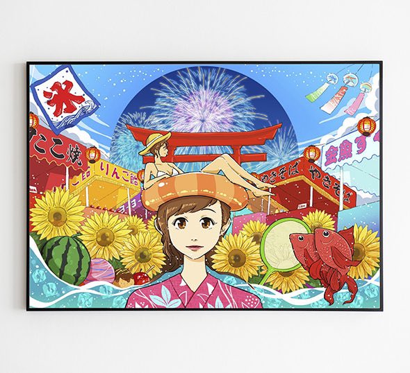 可愛くて素敵な女性のイラストを楽しんでいただける展覧会場 無料 はこちらです 常盤クニオ イラストレーター のイラスト