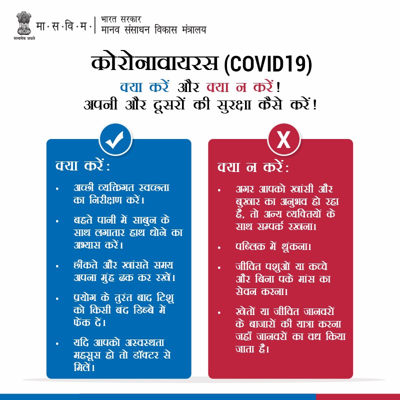 DrRPNishank's tweet image. हम आपसे अनुरोध करते हैं कि जागरूकता फैलाने के लिए इस जानकारी को साझा करें और हमारी मदद करें!

#CoronaVirus को रोका जा सकता है, आप इन सरल कार्यों का अनुसरण करें और सतर्क रहें।

घर पर रहें और यदि आपको स्वस्थ महसूस न हो तो डॉक्टर से संपर्क करें! 
#COVID19india