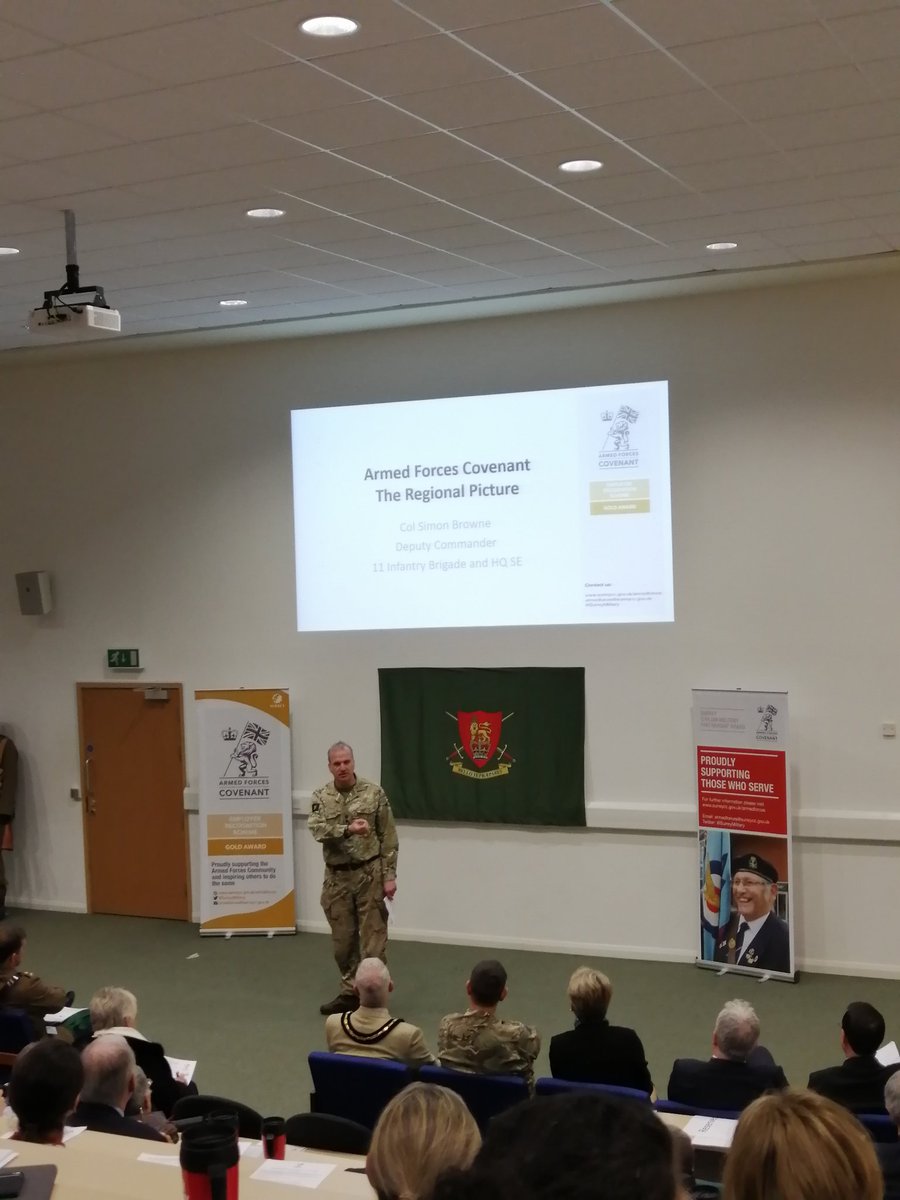 Col Simon Browne setting out the importance of local partnerships, continually moving forward and advocacy with areas playing catch up. Special praise for @SurreyCouncil's Sarah Goodman who's the 'oil in the machine' of all the good practice in the county @SurreyMilitary #SAFCC20