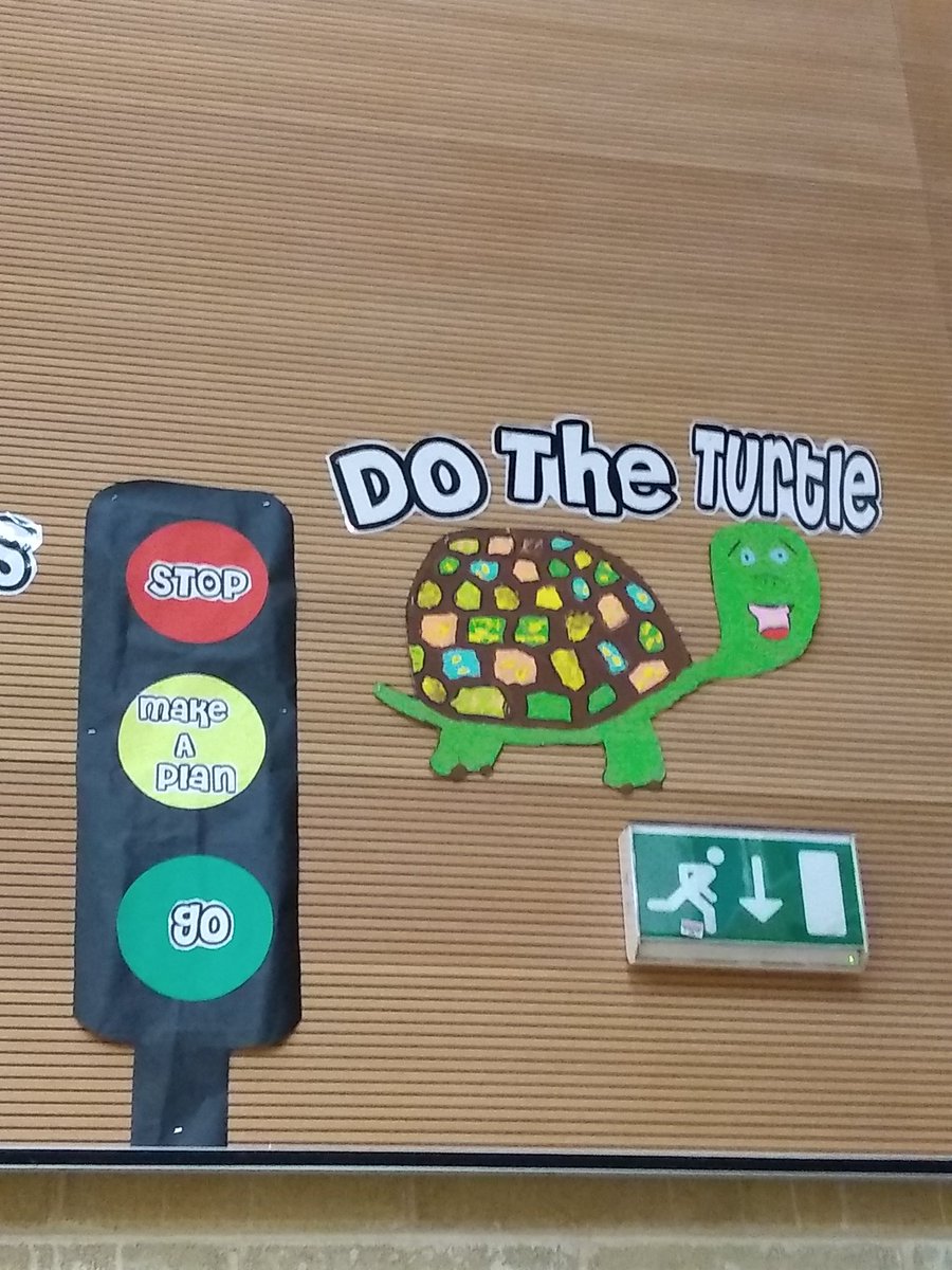 MclarrieJill's tweet photo. @NewCumnockPS have a fantastic reminder in their hall of the positive strategies they're using to help support and build towards self-regulation skills and making good choices #doturtle #stop #breathe #makeaplan #SEL @EacEducation @PATHSEdUK https://t.co/BEbqT4f0LM