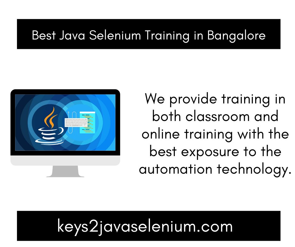 JitendraKeys2's tweet photo. Best Java Selenium Training in Bangalore, India
Keys2javaselenium training Institute is Best Software training Institute in Marathahalli, India. 

Phone: 9538883278
Email: mail4jiten@gmail.com
Website: https://t.co/skjDVkKx79 https://t.co/xPtZGrZ2RA
