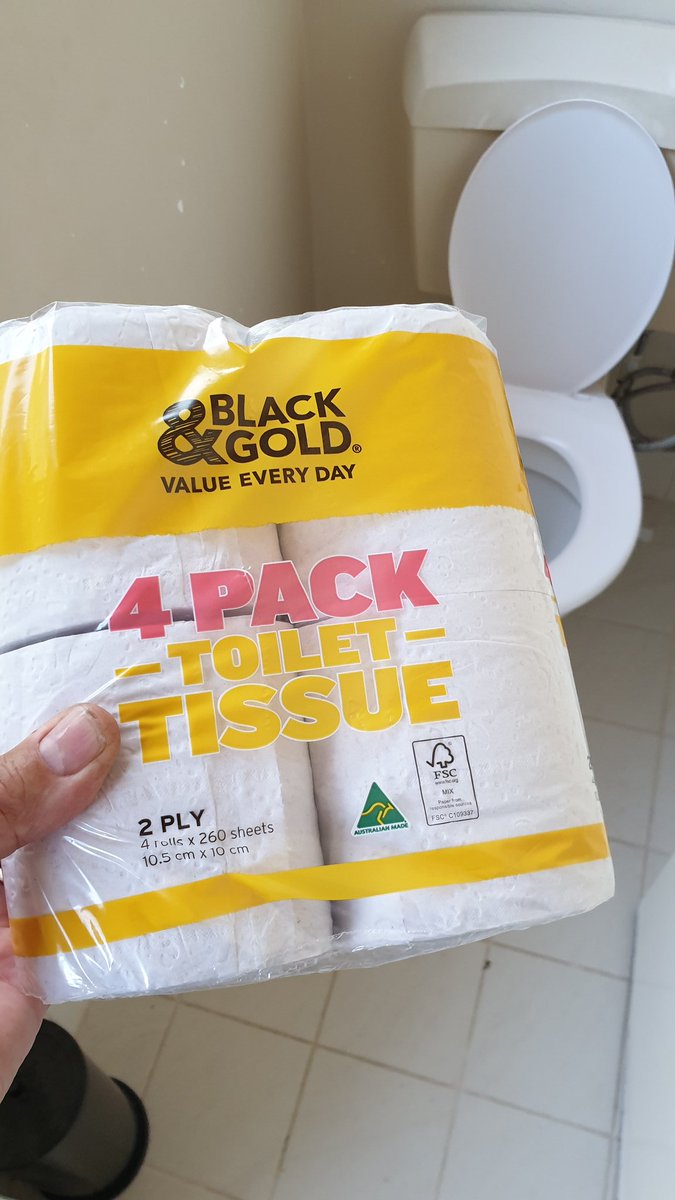 oledazman's tweet photo. I hope U mongrels that bought all the toilet paper are happy now! I gotta wipe my arse with sandpaper! 4 rolls to last a family of 6! #toiletpapercrisis #ToiletPaperApocalypse #toiletpapergate https://t.co/dMz3hFpuO2